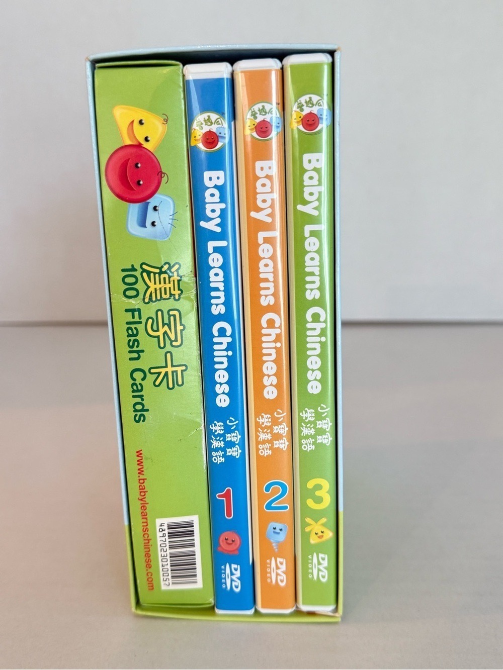 Baby Learns Chinese DVD 1,2 & 3 + Flash Cards Mandarin Lessons Box Set
